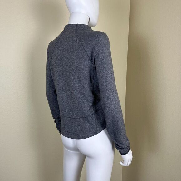 Lululemon Women Size 8 Heathered Slate Hill And Valley Mock Neck Sweater Outdoor - Picture 14 of 15